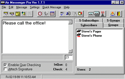 Air Messenger Pro - Fully Featured Alphanumeric Paging Software